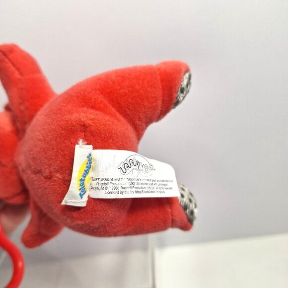 Plush Red Teletubby Po Teletubbies Backpack Clip Keychain 1998 Rubber Face - Picture 6 of 12